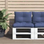 Set pernă de paleți, bleumarin, 60x38x13 cm, material textil GartenMobel Dekor