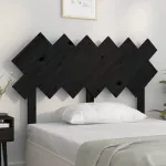 Tăblie de pat, negru, 122,5x3x80,5 cm, lemn masiv de pin GartenMobel Dekor