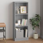 Bibliotecă cu 3 niveluri gri sonoma 40x24x109 cm lemn compozit GartenMobel Dekor