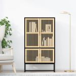 Dulap înalt, negru, 70x35x125 cm, lemn prelucrat GartenMobel Dekor