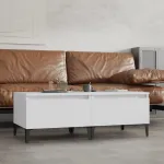 Mese laterale, 2 buc., alb, 50x46x35 cm, lemn compozit GartenMobel Dekor