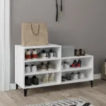 Pantofar, alb extralucios, 102x36x60 cm, lemn compozit GartenMobel Dekor