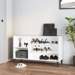 Pantofar, alb extralucios, 102x36x60 cm, lemn compozit GartenMobel Dekor