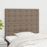 Tăblii de pat, 2 buc, gri taupe, 80x5x78/88 cm, textil GartenMobel Dekor