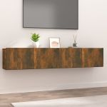 Comode TV, 2 buc., stejar fumuriu, 80x30x30 cm, lemn prelucrat GartenMobel Dekor