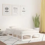 Cadru de pat, alb, 100x200 cm, lemn masiv GartenMobel Dekor