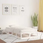 Cadru de pat, alb, 90x200 cm, lemn masiv GartenMobel Dekor