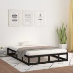 Cadru de pat mic dublu 4FT, negru, 120x190 cm, lemn masiv GartenMobel Dekor