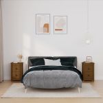 Noptiere, 2 buc, maro miere, 40x35x61,5 cm, lemn masiv de pin GartenMobel Dekor