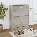 Pantofar, gri beton, 63x24x81 cm, lemn compozit GartenMobel Dekor