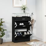 Pantofar, negru, 63x24x104 cm, lemn prelucrat GartenMobel Dekor