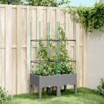 Jardinieră de grădină cu spalier, gri deschis 80x40x142,5 cm PP GartenMobel Dekor