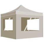 Cort de petrecere pliabil cu pereți, crem, 2 x 2 m, aluminiu GartenMobel Dekor