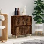 Servantă, stejar fumuriu, 60x30x75 cm, lemn compozit GartenMobel Dekor