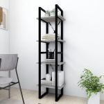 Bibliotecă cu 4 niveluri gri sonoma 40x30x140 cm lemn compozit GartenMobel Dekor
