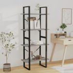 Bibliotecă cu 4 niveluri gri sonoma 60x30x140 cm lemn compozit GartenMobel Dekor