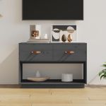 Comodă TV, gri, 90x40x60 cm, lemn masiv de pin GartenMobel Dekor