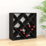 Dulap de vinuri, negru, 62x25x62 cm, lemn masiv de pin GartenMobel Dekor