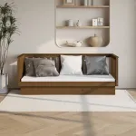 Pat de zi, maro miere, 90x190 cm, lemn masiv de pin GartenMobel Dekor