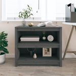 Bibliotecă, gri, 80x35x68 cm, lemn masiv de pin GartenMobel Dekor