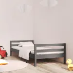 Cadru de pat, gri, 90x200 cm, lemn masiv de pin GartenMobel Dekor