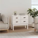 Dulap consolă, Alb, 90x40x78 cm, lemn masiv de pin GartenMobel Dekor