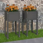 Jardiniere, 2 buc., gri, 40x40x81 cm, lemn masiv de pin GartenMobel Dekor
