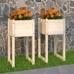 Jardiniere, 2 buc, 40x40x81 cm, lemn masiv de pin GartenMobel Dekor