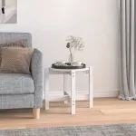 Măsuță de cafea, alb, Ø 52,5x45 cm, lemn masiv de pin GartenMobel Dekor