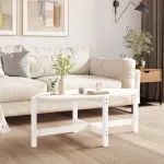 Măsuță de cafea, alb, 118x63x45 cm, lemn masiv de pin GartenMobel Dekor