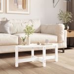 Măsuță de cafea, alb, 87x48x35 cm, lemn masiv de pin GartenMobel Dekor