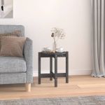 Măsuță de cafea, gri, Ø 42,5x45 cm, lemn masiv de pin GartenMobel Dekor