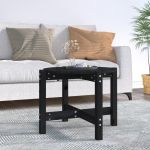 Măsuță de cafea, negru, Ø 62,5x45 cm, lemn masiv de pin GartenMobel Dekor