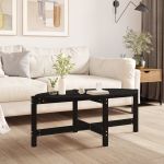 Măsuță de cafea, negru, 118x63x45 cm, lemn masiv de pin GartenMobel Dekor