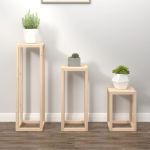 Set suport de plante, 3 piese, lemn masiv de pin GartenMobel Dekor