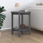 Măsuță de cafea, gri, Ø 55x60 cm, lemn masiv de pin GartenMobel Dekor