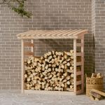 Rastel pentru lemne de foc, 108x64,5x110 cm, lemn masiv pin GartenMobel Dekor