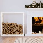 Rastel pentru lemne de foc, alb, 100x25x100 cm, lemn masiv pin GartenMobel Dekor