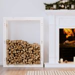 Rastel pentru lemne de foc, alb, 80x25x100 cm, lemn masiv pin GartenMobel Dekor