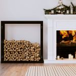 Rastel pentru lemne de foc, negru, 100x25x100 cm lemn masiv pin GartenMobel Dekor