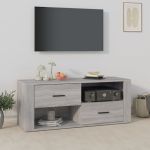 Comodă TV, gri sonoma, 100x35x40 cm, lemn prelucrat GartenMobel Dekor