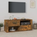 Comodă TV, stejar fumuriu, 100x35x40 cm, lemn prelucrat GartenMobel Dekor