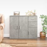 Servantă, gri beton, 91x29,5x75 cm, lemn prelucrat GartenMobel Dekor