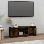 Comodă TV cu ușă, stejar fumuriu, 102x30x36 cm GartenMobel Dekor