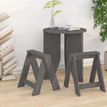 Scaune, 2 buc., gri, 40x40x45 cm, lemn masiv de pin GartenMobel Dekor