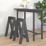 Scaune, 2 buc., gri, 40x40x75 cm, lemn masiv de pin GartenMobel Dekor
