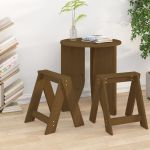 Scaune, 2 buc., maro miere, 40x40x45 cm, lemn masiv de pin GartenMobel Dekor