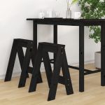 Scaune, 2 buc., negru, 40x40x60 cm, lemn masiv de pin GartenMobel Dekor