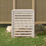 Compostor, alb, 82,5x82,5x99,5 cm, lemn masiv de pin GartenMobel Dekor