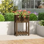 Jardinieră cu raft, maro miere, 54x34,5x81 cm, lemn masiv pin GartenMobel Dekor